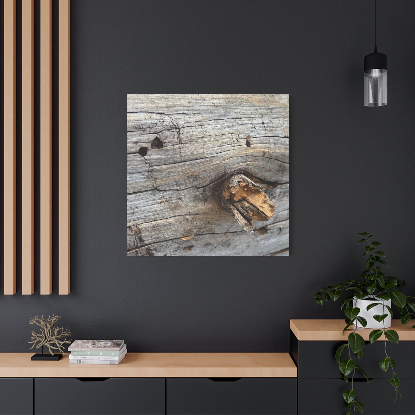 Weathered Wood Portrait - Unique Frameless Canvas Wall Art - Art By Earth