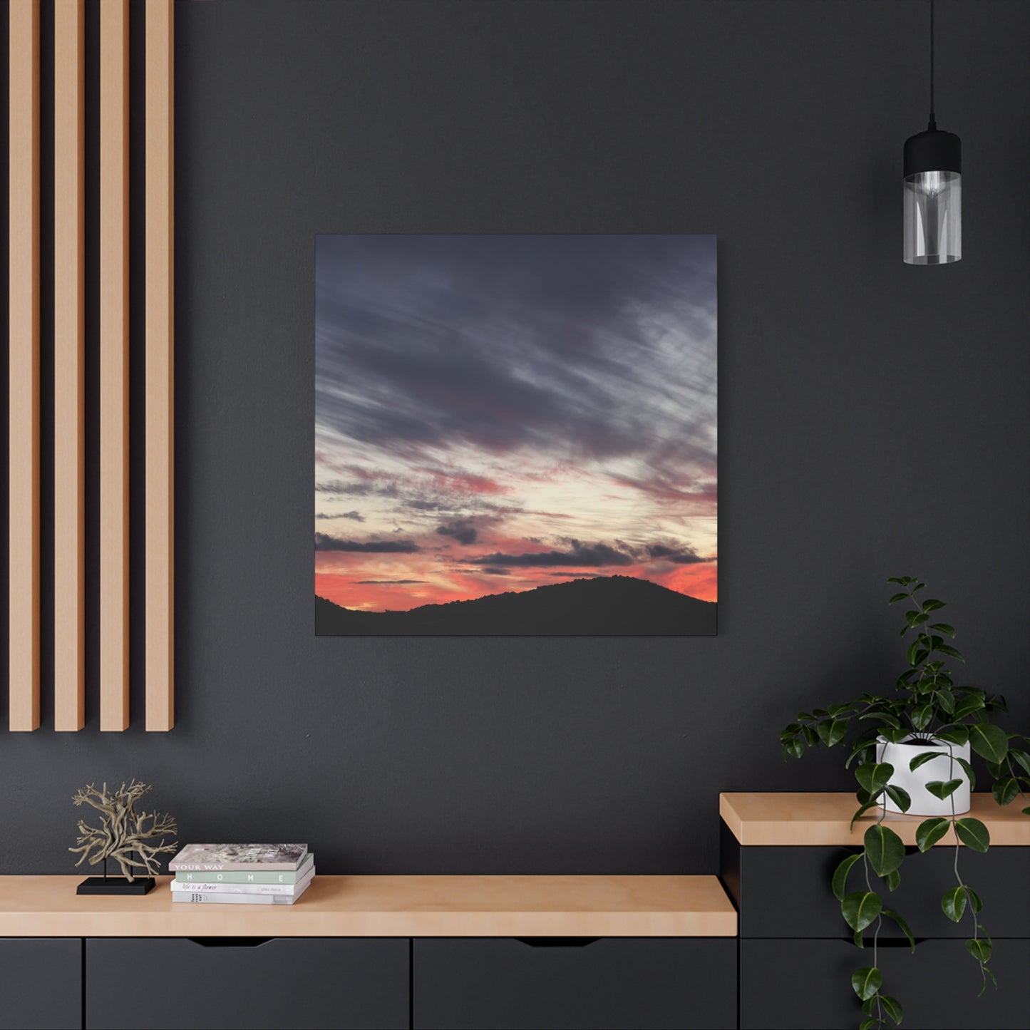 Sunset Over Mountains - Unique Frameless Canvas Wall Art - Art By Earth