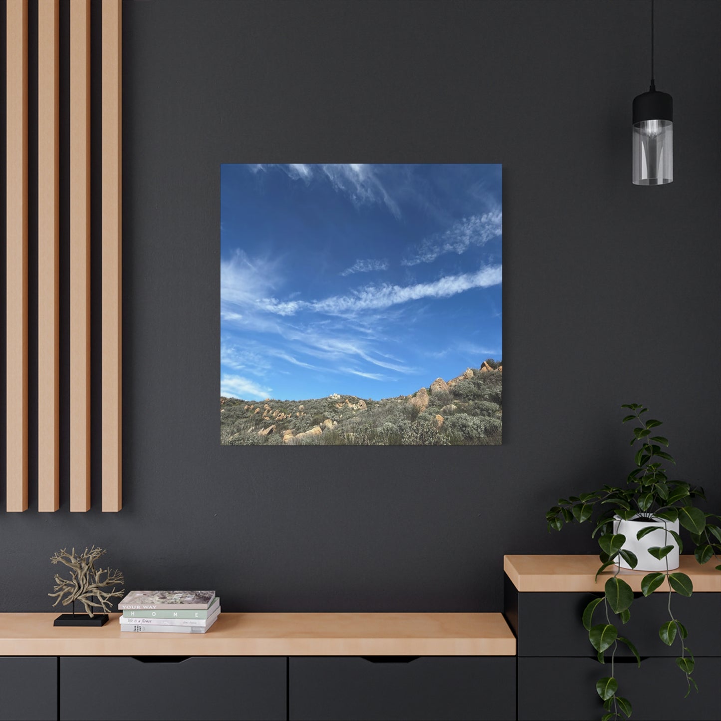 Desert Hills Under Blue Sky - Unique Frameless Canvas Wall Art - Art By Earth