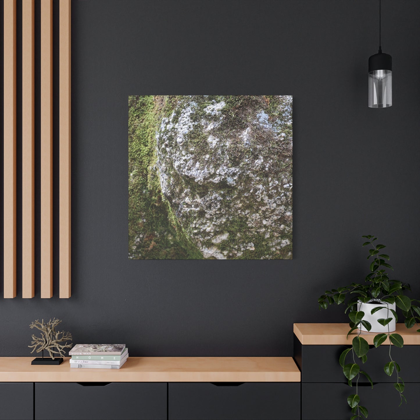 Moss and Stone Whispers - Unique Frameless Canvas Wall Art - Art By Earth