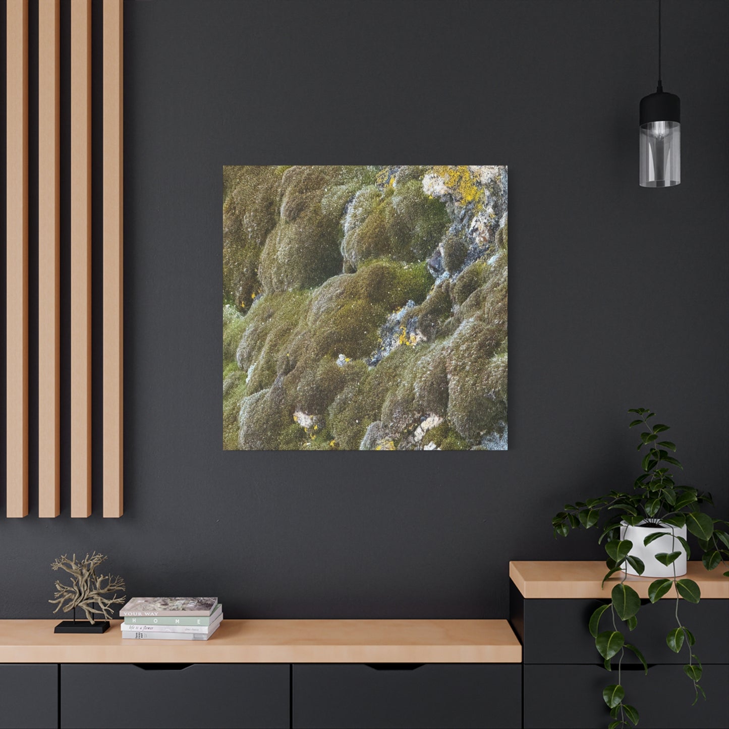 Verdant Stone Symphony - Unique Frameless Canvas Wall Art - Art By Earth