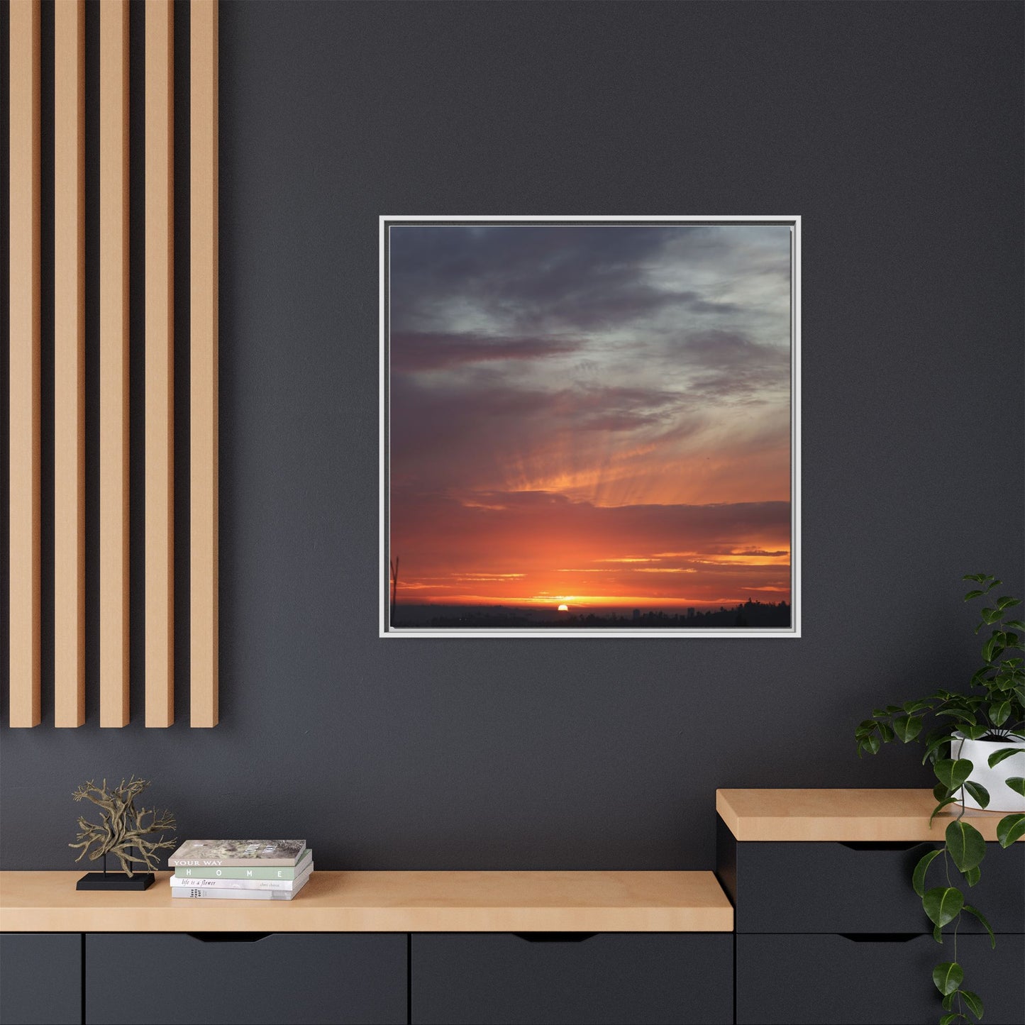 Fiery Horizon - Unique Stretched Canvas Wall Art - Art By Earth