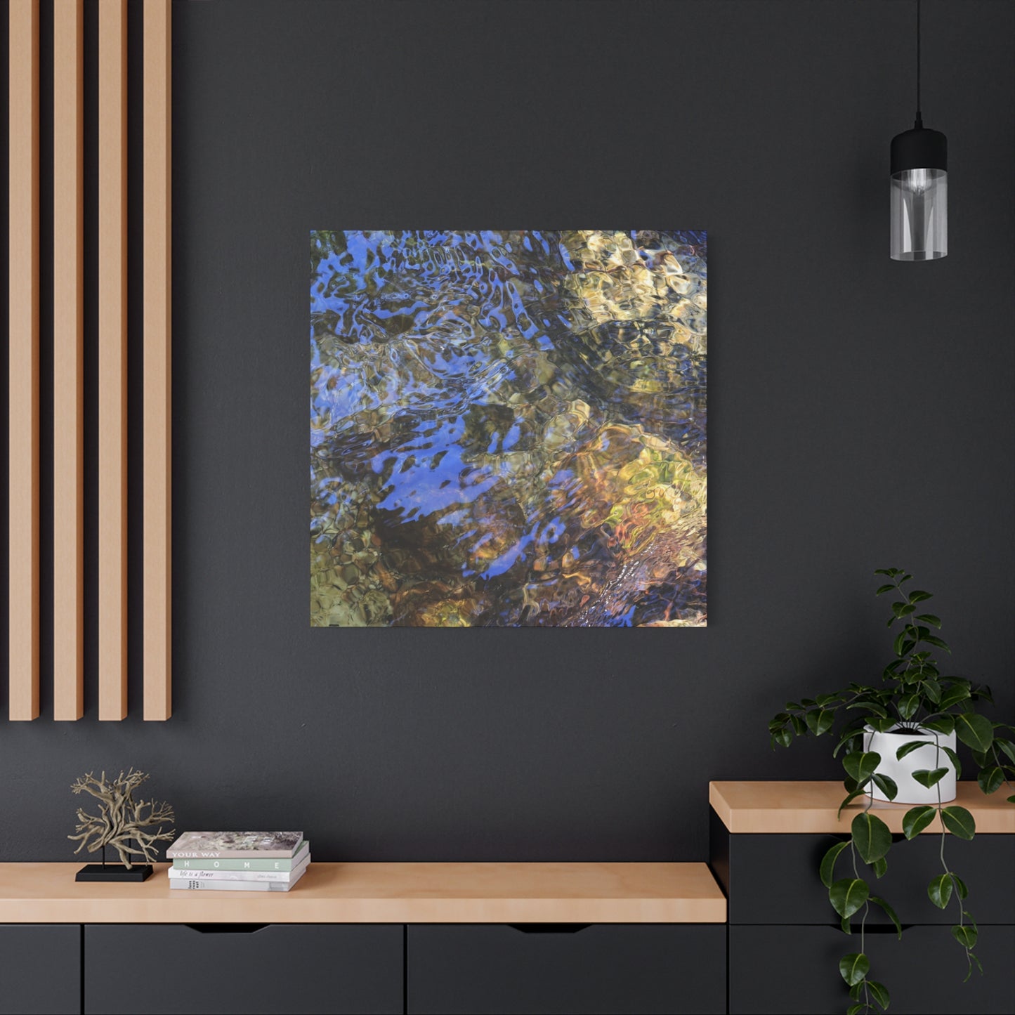 Azure Fragments - Unique Frameless Canvas Wall Art - Art By Earth