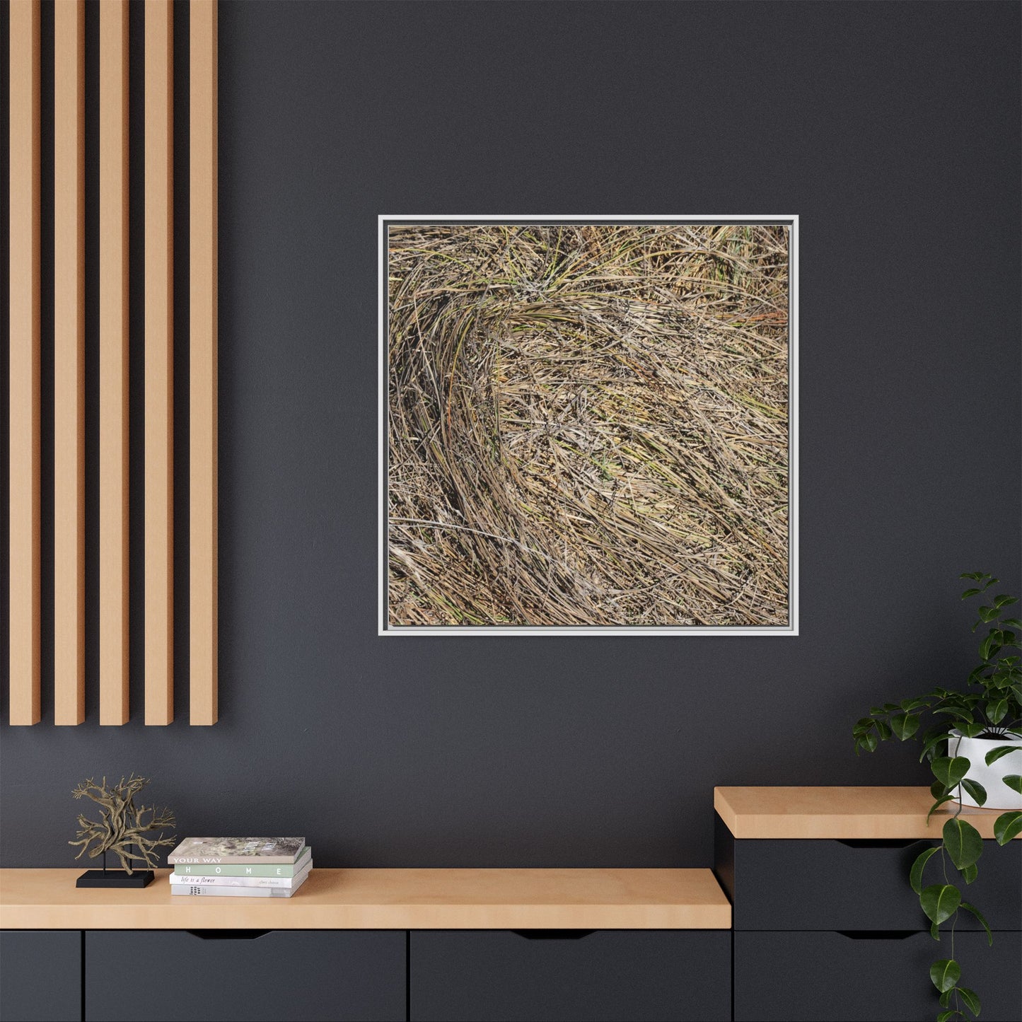 Tangled Grass Symphony - Unique Stretched Canvas Wall Art - Art By Earth