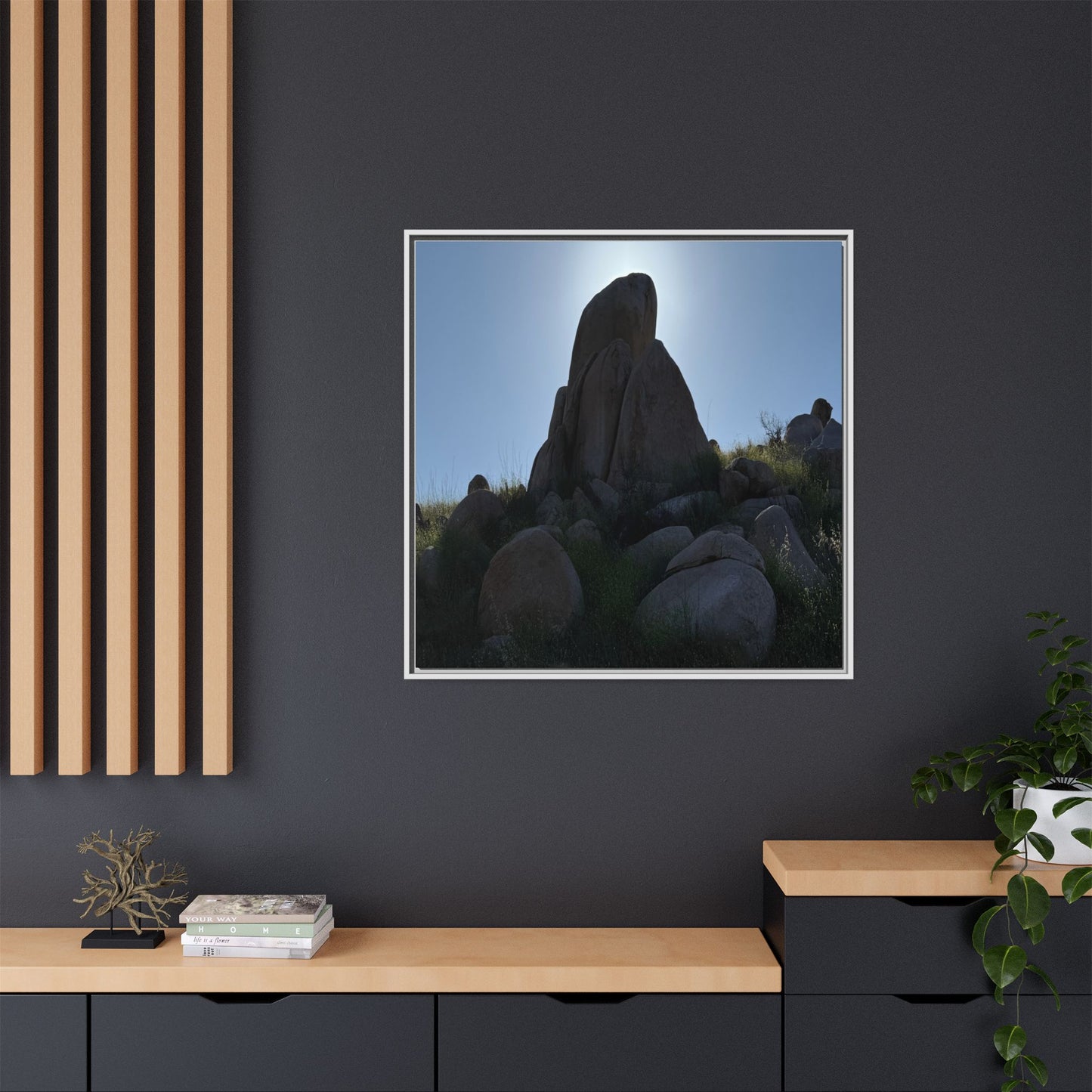 Boulder Silhouette - Unique Stretched Canvas Wall Art - Art By Earth
