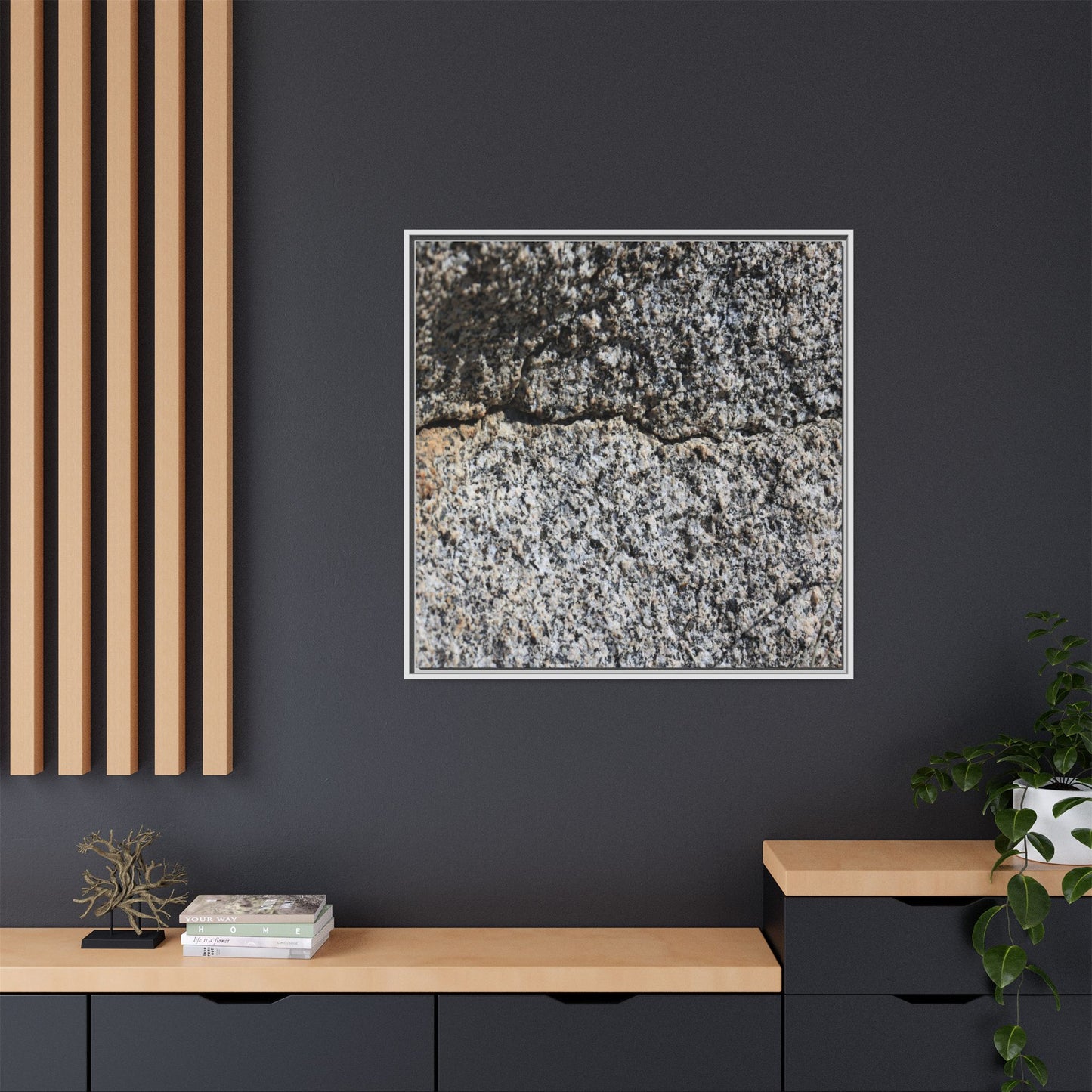 Weathered Stone Surface - Unique Stretched Canvas Wall Art