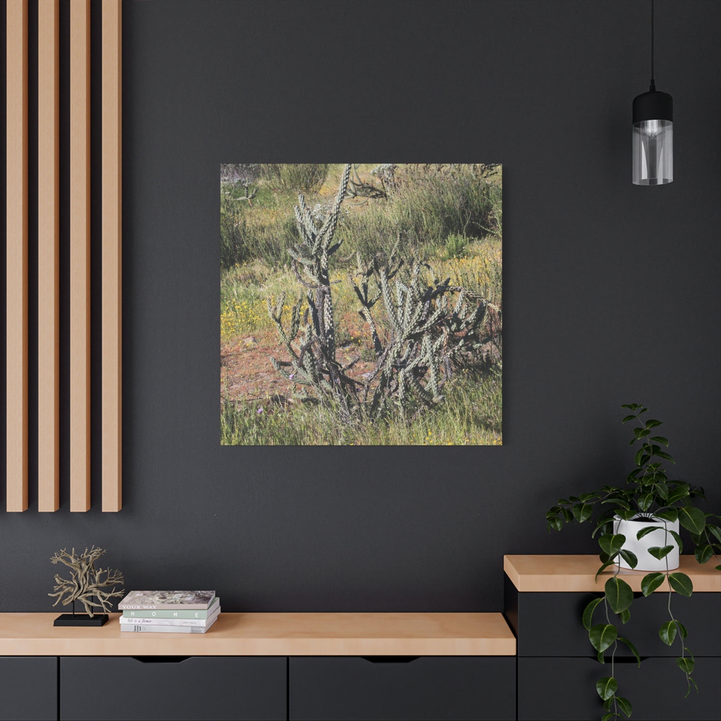 Desert Bloom in Shadow - Unique Frameless Canvas Wall Art - Art By Earth