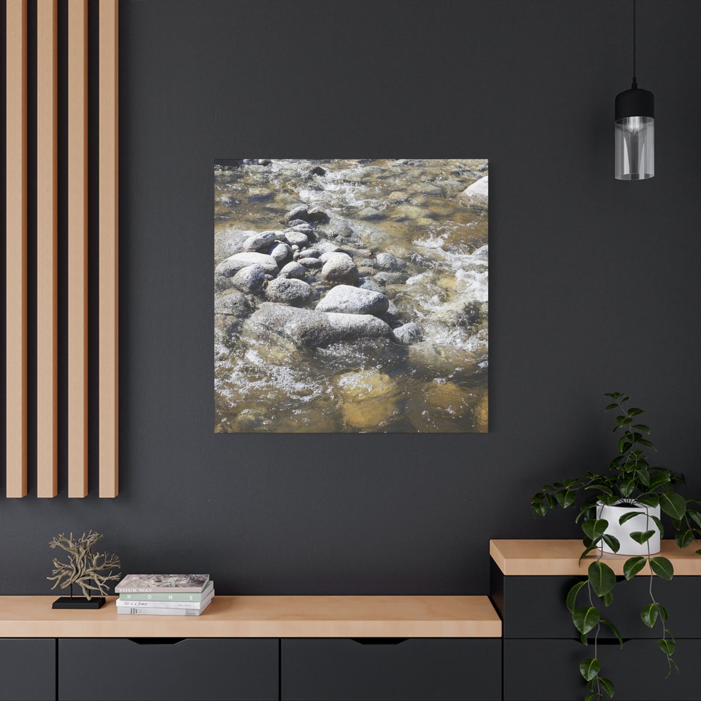 River Stones - Unique Frameless Canvas Wall Art - Art By Earth