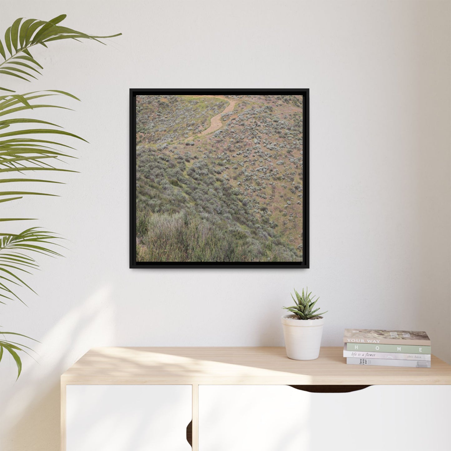 Arid Landscape with Winding Path - Unique Stretched Canvas Wall Art - Art By Earth