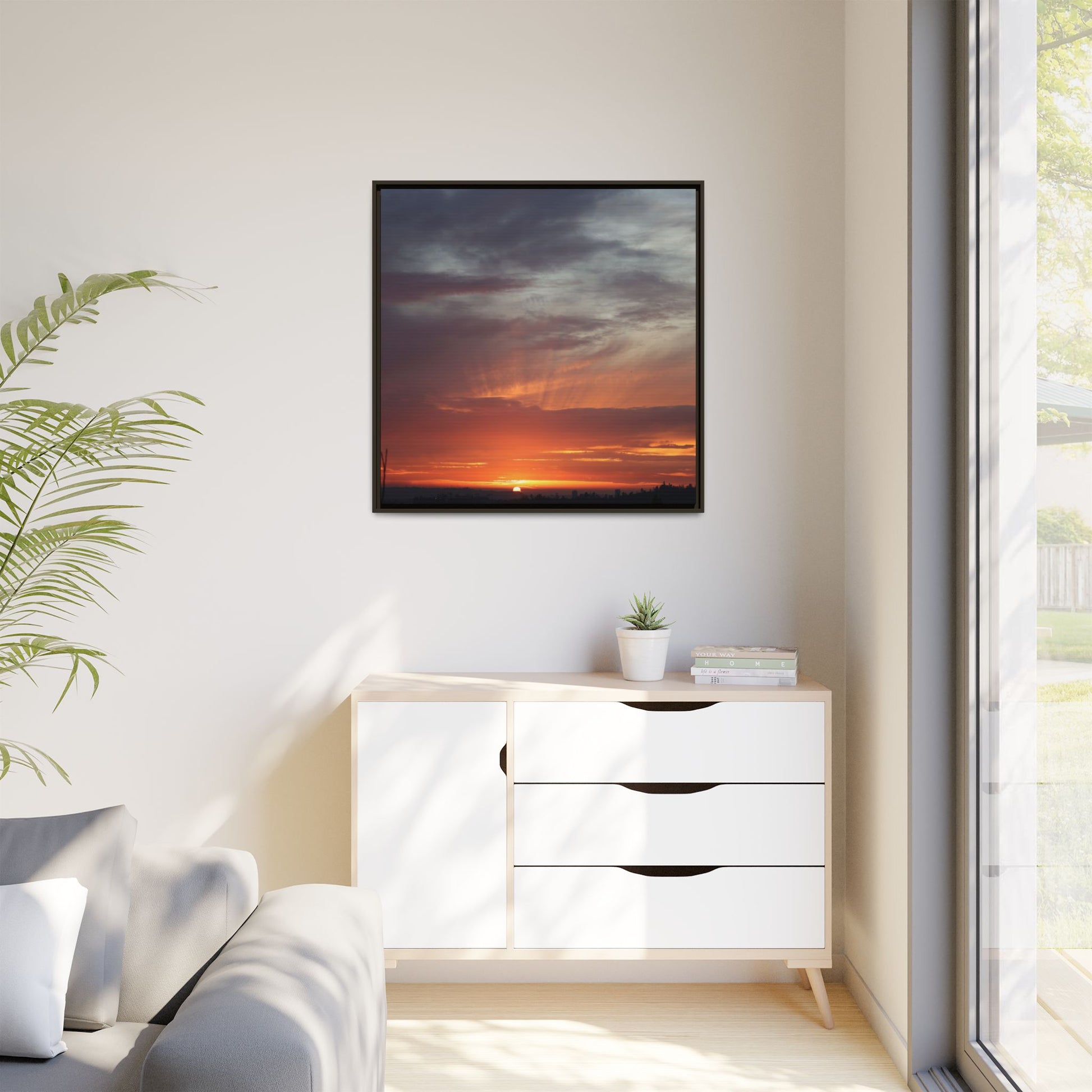 Fiery Horizon - Unique Stretched Canvas Wall Art - Art By Earth