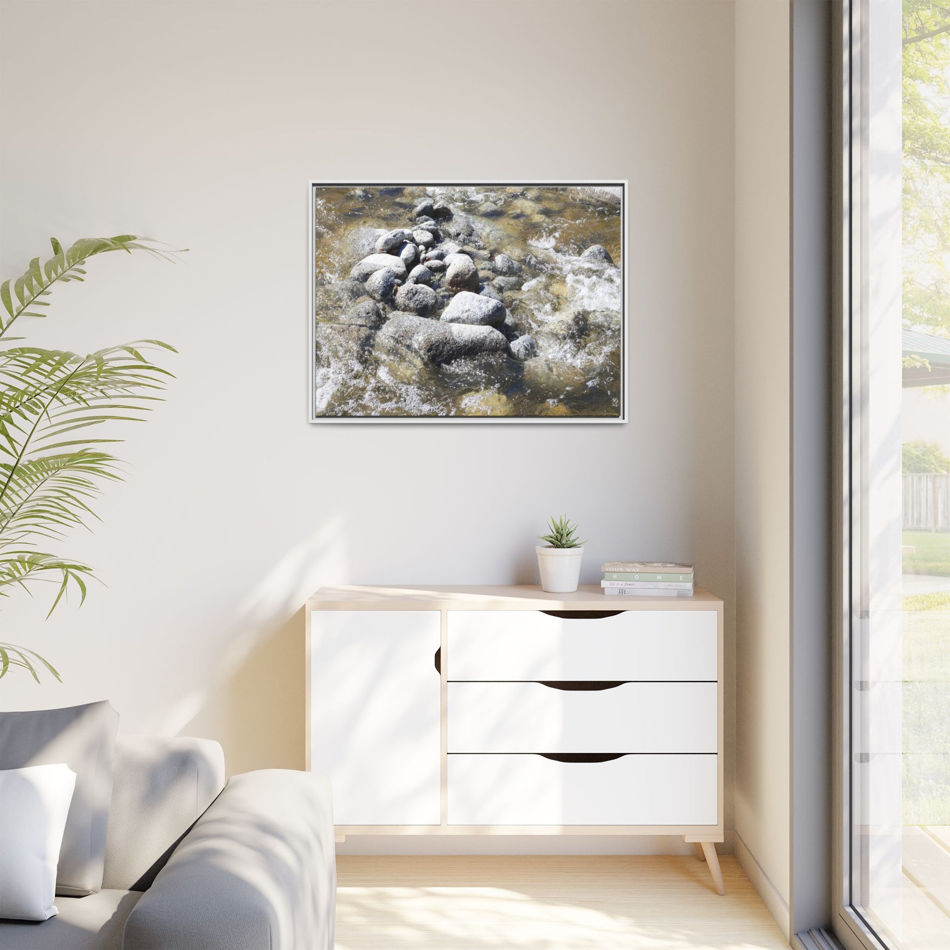 Mountain Stream Flow - Unique Stretched Canvas Wall Art - Art By Earth