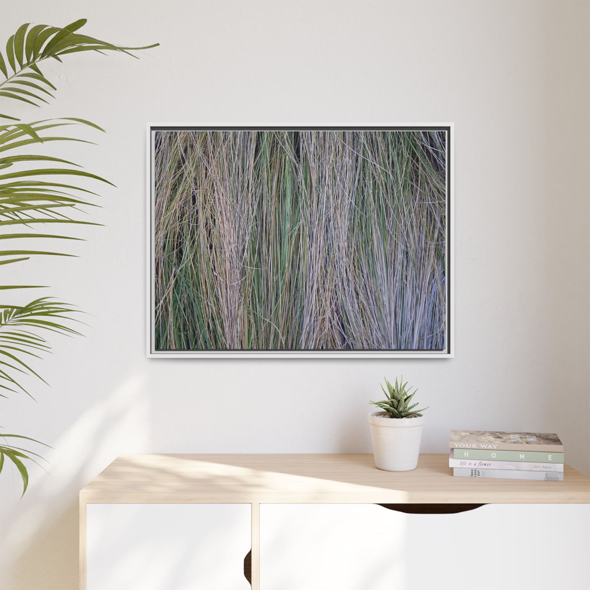 Whispers of Silver Grass - Unique Stretched Canvas Wall Art - Art By Earth