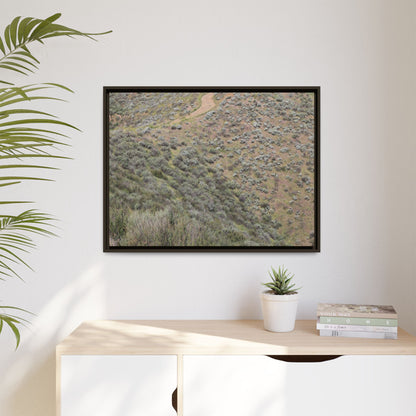 Arid Landscape with Winding Path - Unique Stretched Canvas Wall Art - Art By Earth