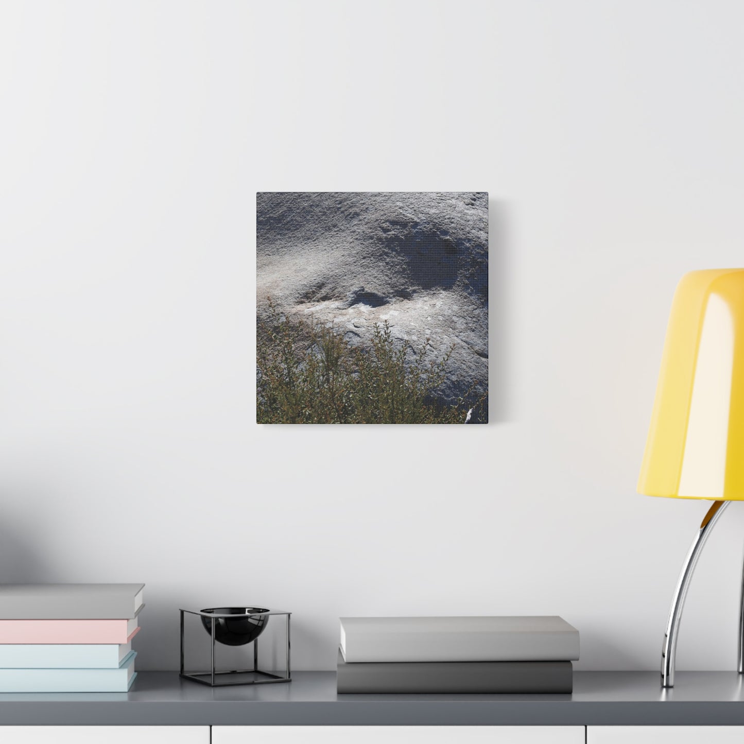 Stone Face in Nature - Unique Frameless Canvas Wall Art