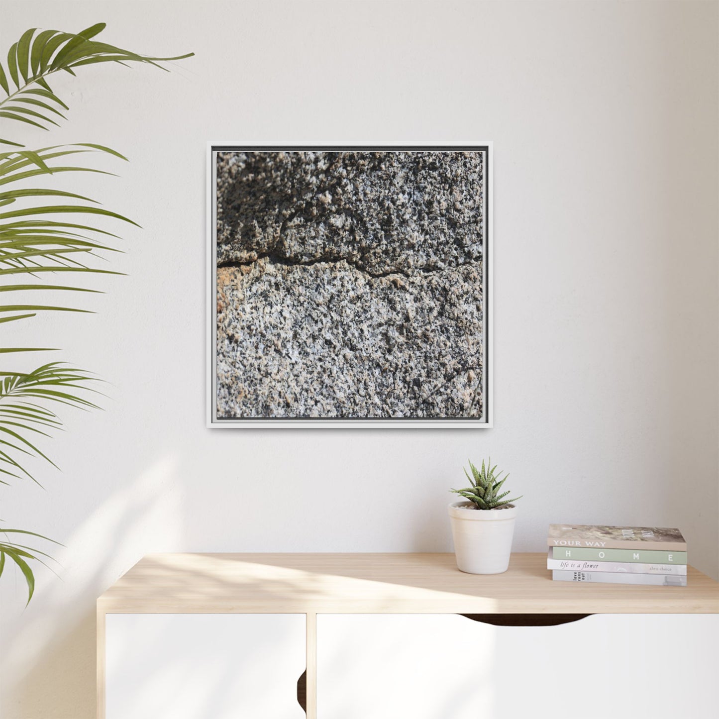 Weathered Stone Surface - Unique Stretched Canvas Wall Art