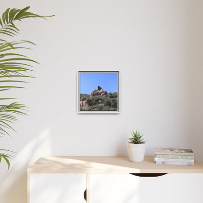 Sagebrush Landscape with Boulder Outcrop - Unique Stretched Canvas Wall Art - Art By Earth