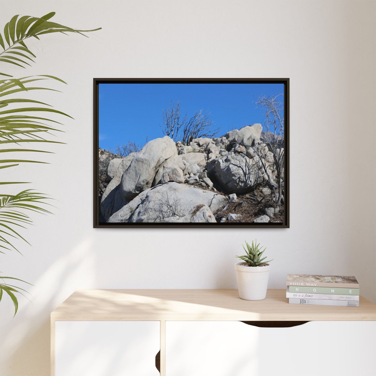 Barren Landscape with Boulder Formations - Unique Stretched Canvas Wall Art - Art By Earth