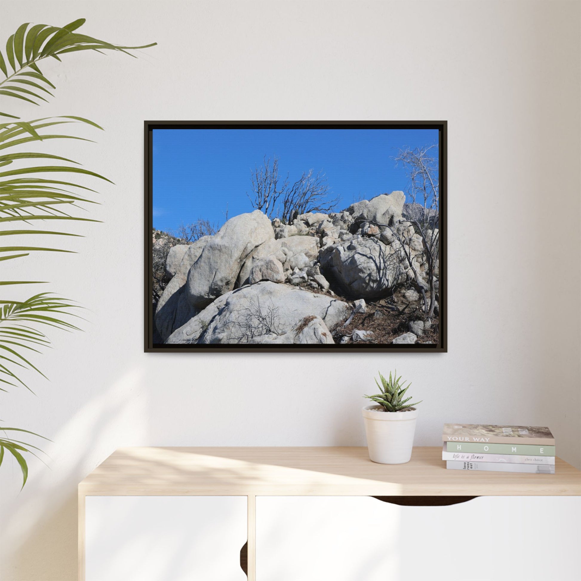 Barren Landscape with Boulder Formations - Unique Stretched Canvas Wall Art - Art By Earth
