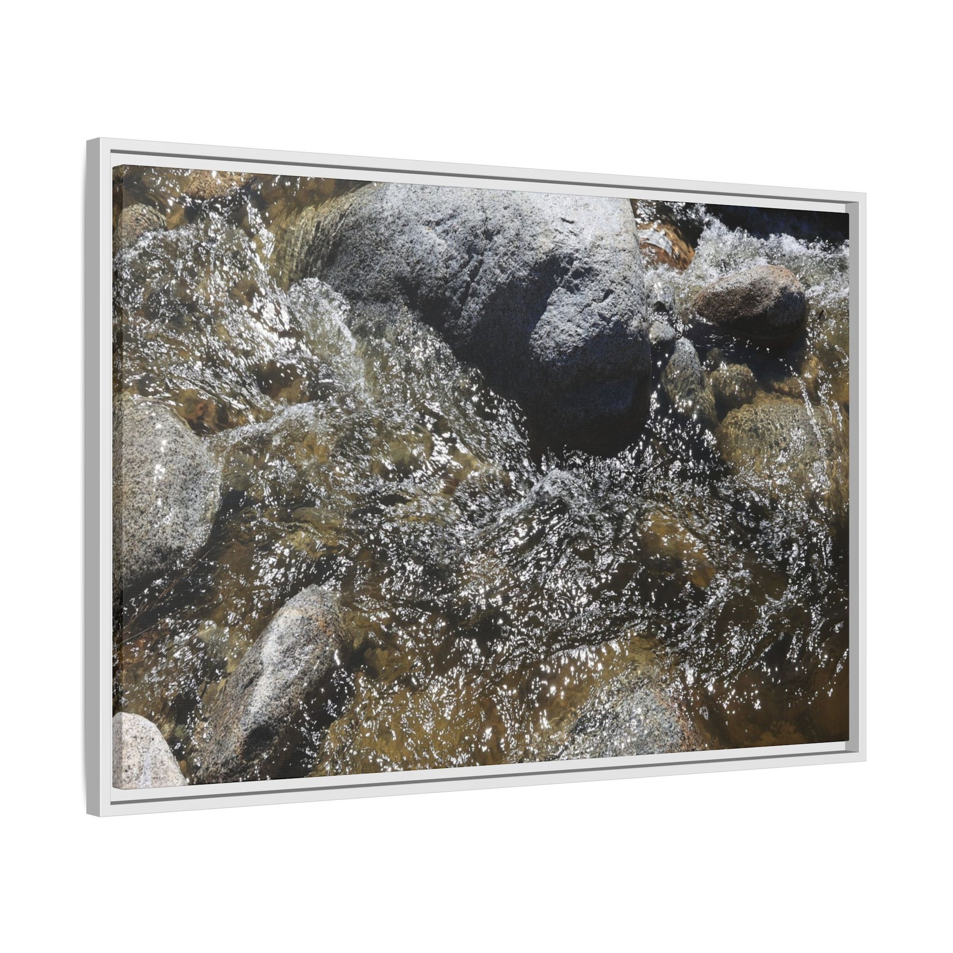 Water's Dance Over Stone - Unique Stretched Canvas Wall Art - Art By Earth