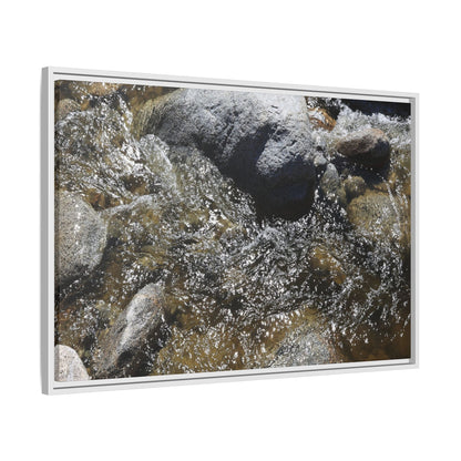 Water's Dance Over Stone - Unique Stretched Canvas Wall Art - Art By Earth