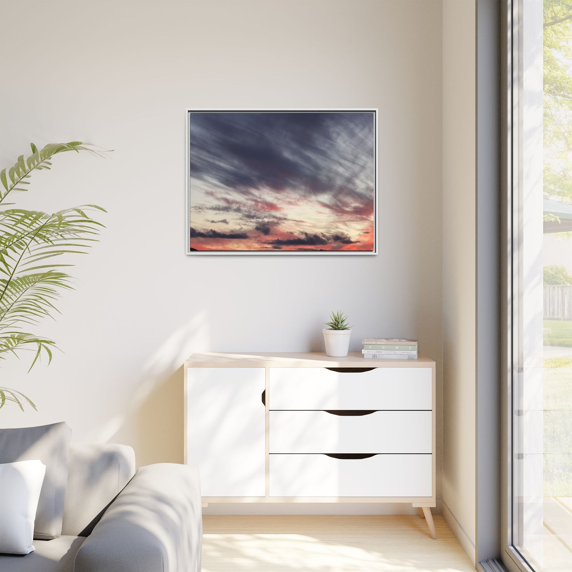 Fiery Sky at Dusk - Unique Stretched Canvas Wall Art - Art By Earth