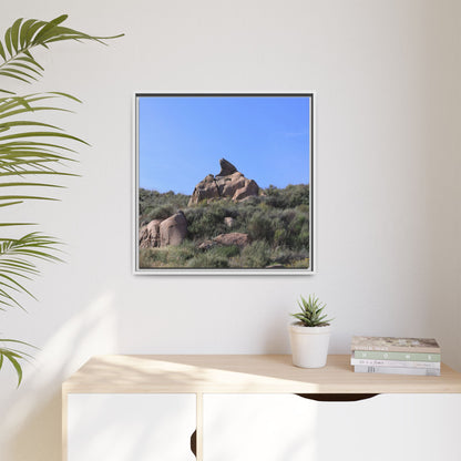 Sagebrush Landscape with Boulder Outcrop - Unique Stretched Canvas Wall Art - Art By Earth