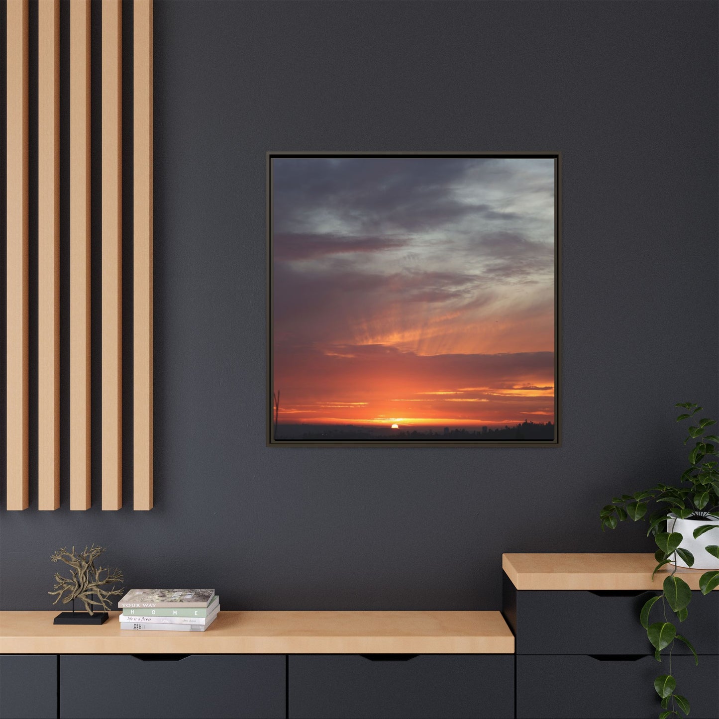 Fiery Horizon - Unique Stretched Canvas Wall Art - Art By Earth
