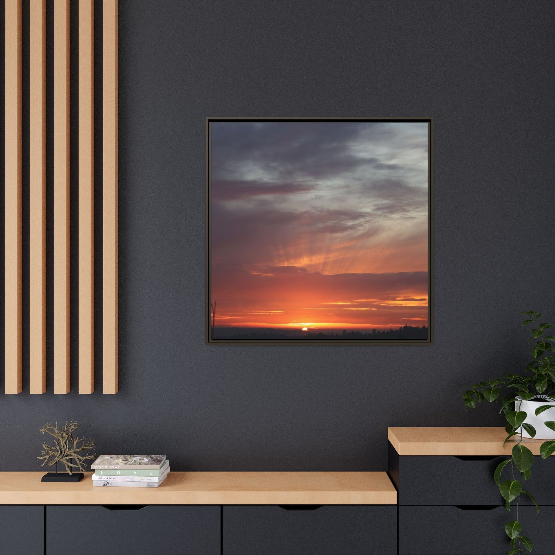 Fiery Horizon - Unique Stretched Canvas Wall Art - Art By Earth