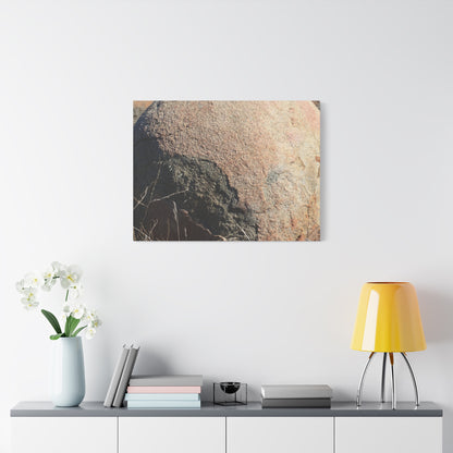 Stone Sphere in Arid Landscape - Unique Stretched Canvas Wall Art - Art By Earth