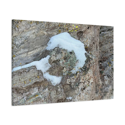 Snow on Stone - Unique Frameless Canvas Wall Art