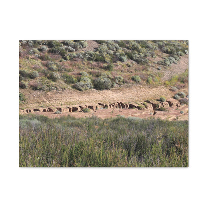 Ancient Dwellings in the Desert Valley - Unique Frameless Canvas Wall Art - Art By Earth
