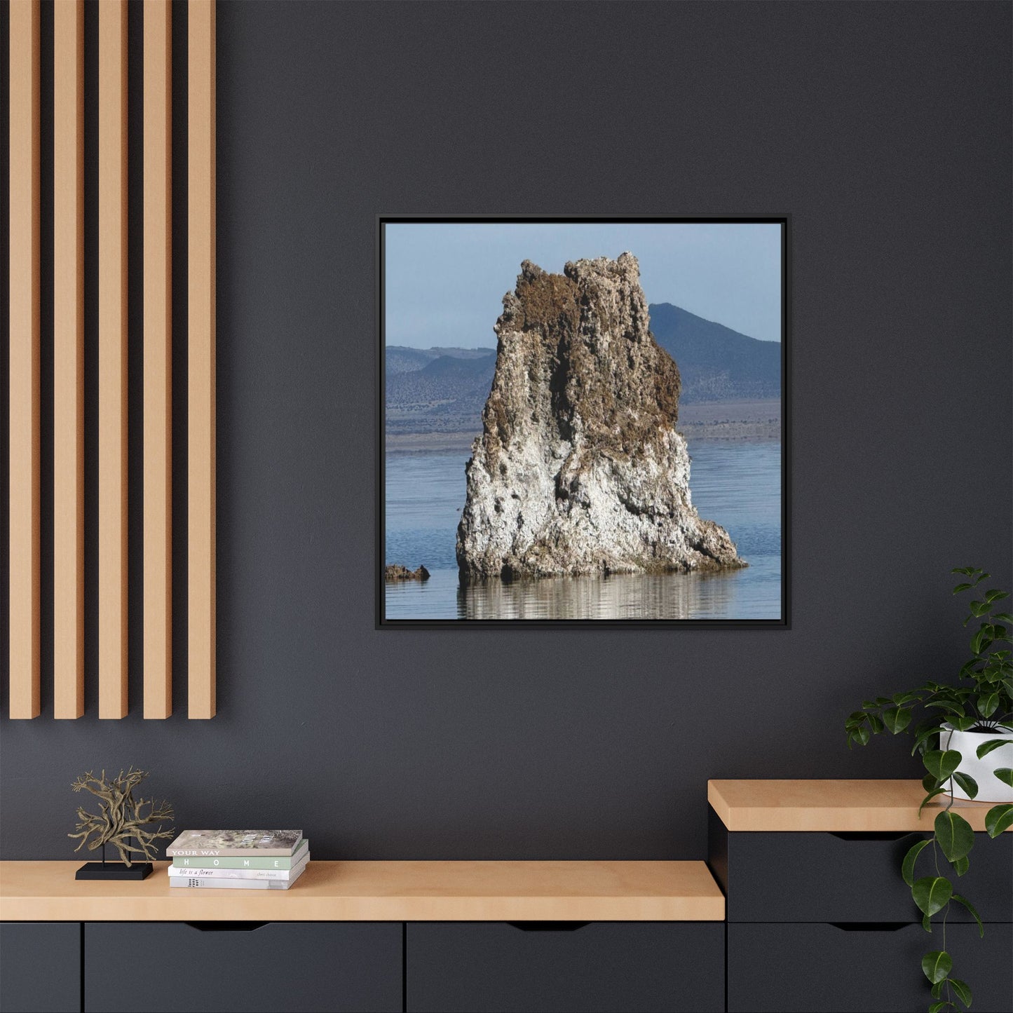 Tufa Tower Reflection - Unique Stretched Canvas Wall Art