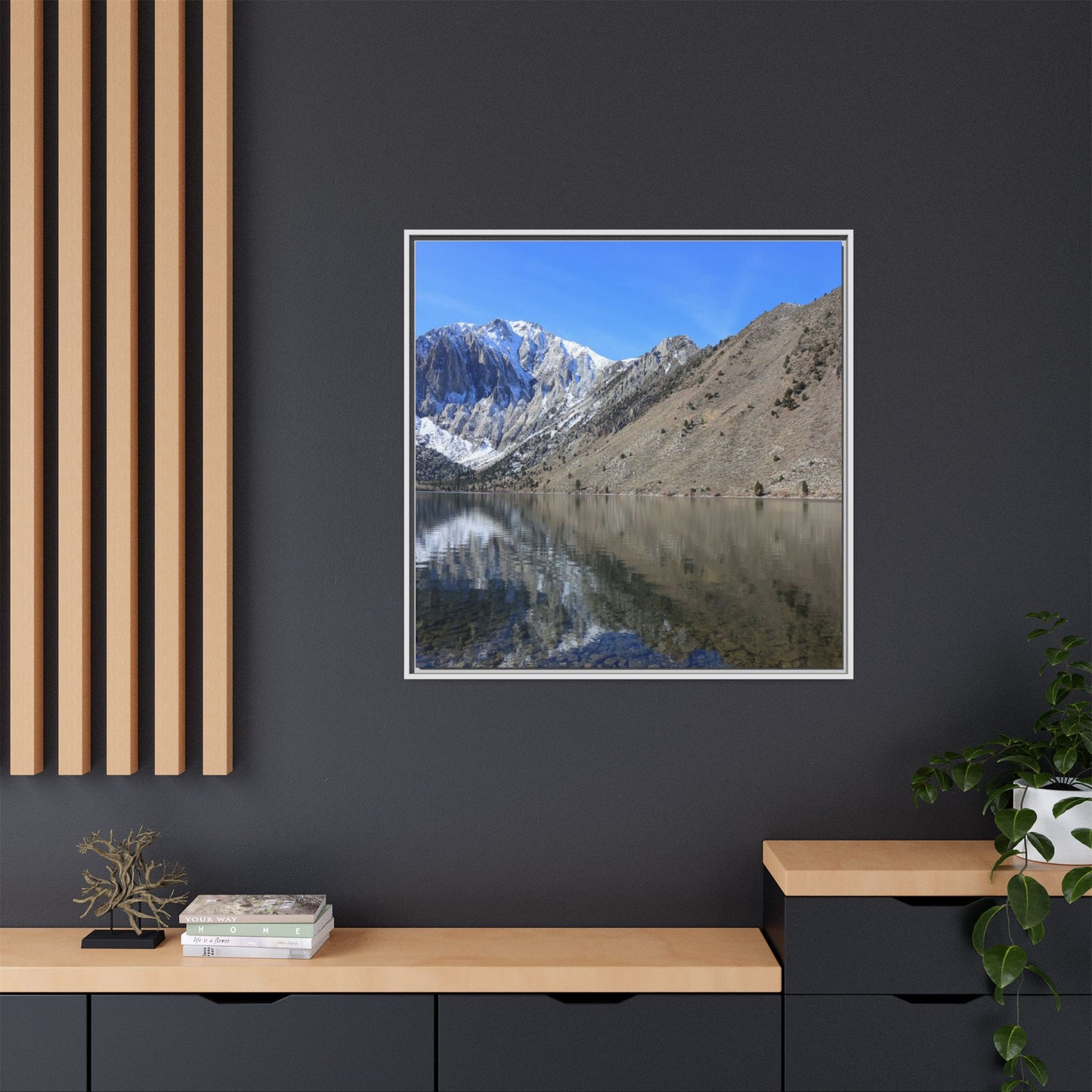 Mountain Mirror - Unique Stretched Canvas Wall Art