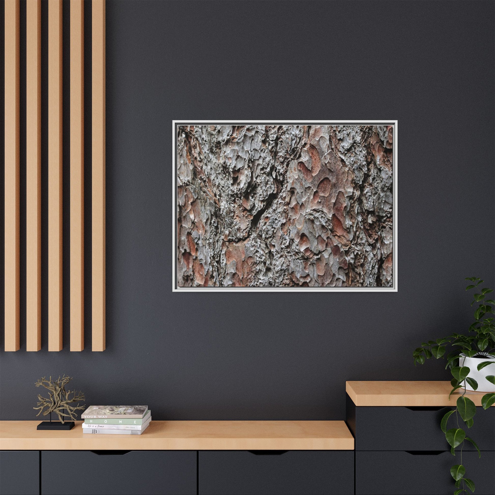 Bark Texture Symphony - Unique Stretched Canvas Wall Art - Art By Earth