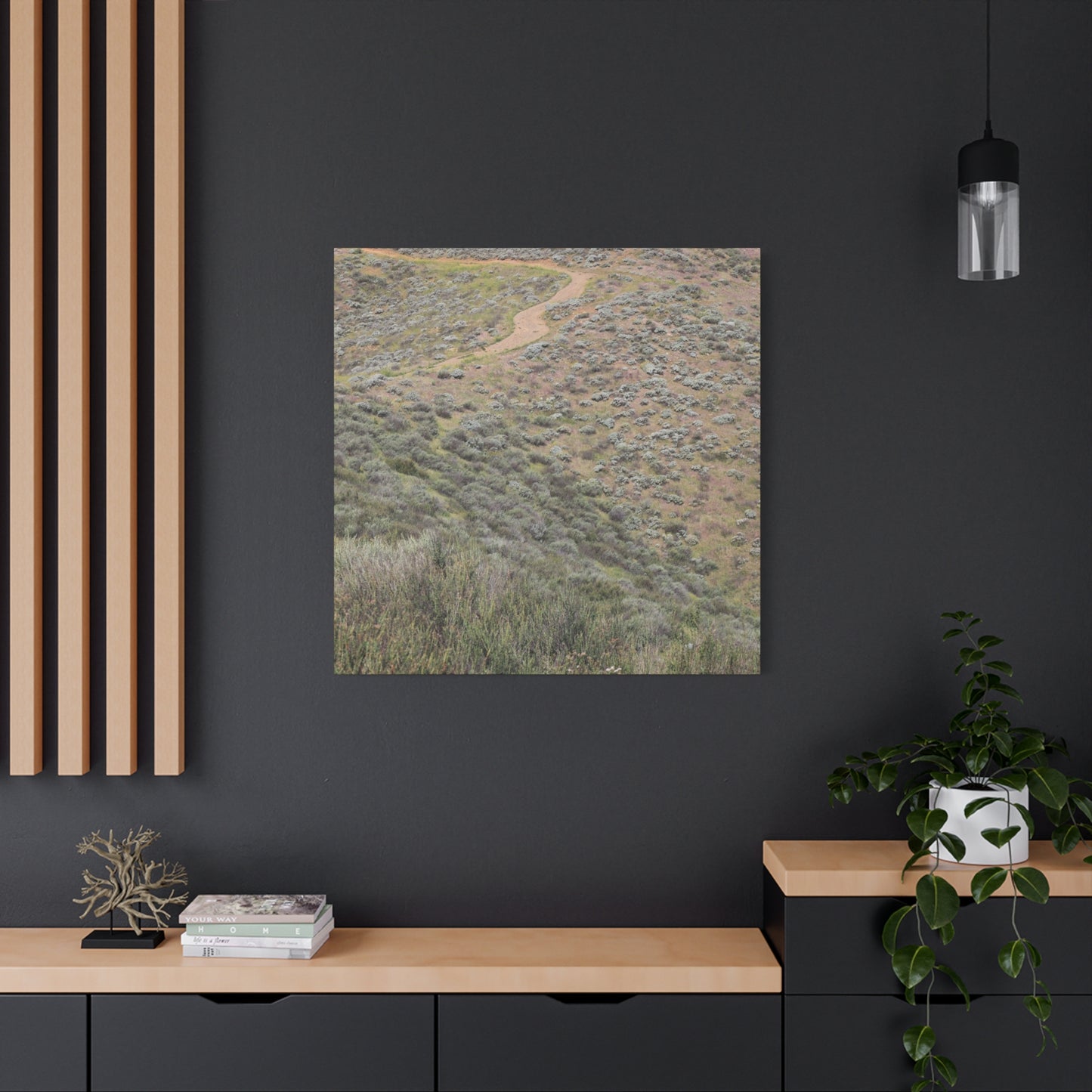 Desert Path Through Sagebrush - Unique Frameless Canvas Wall Art - Art By Earth