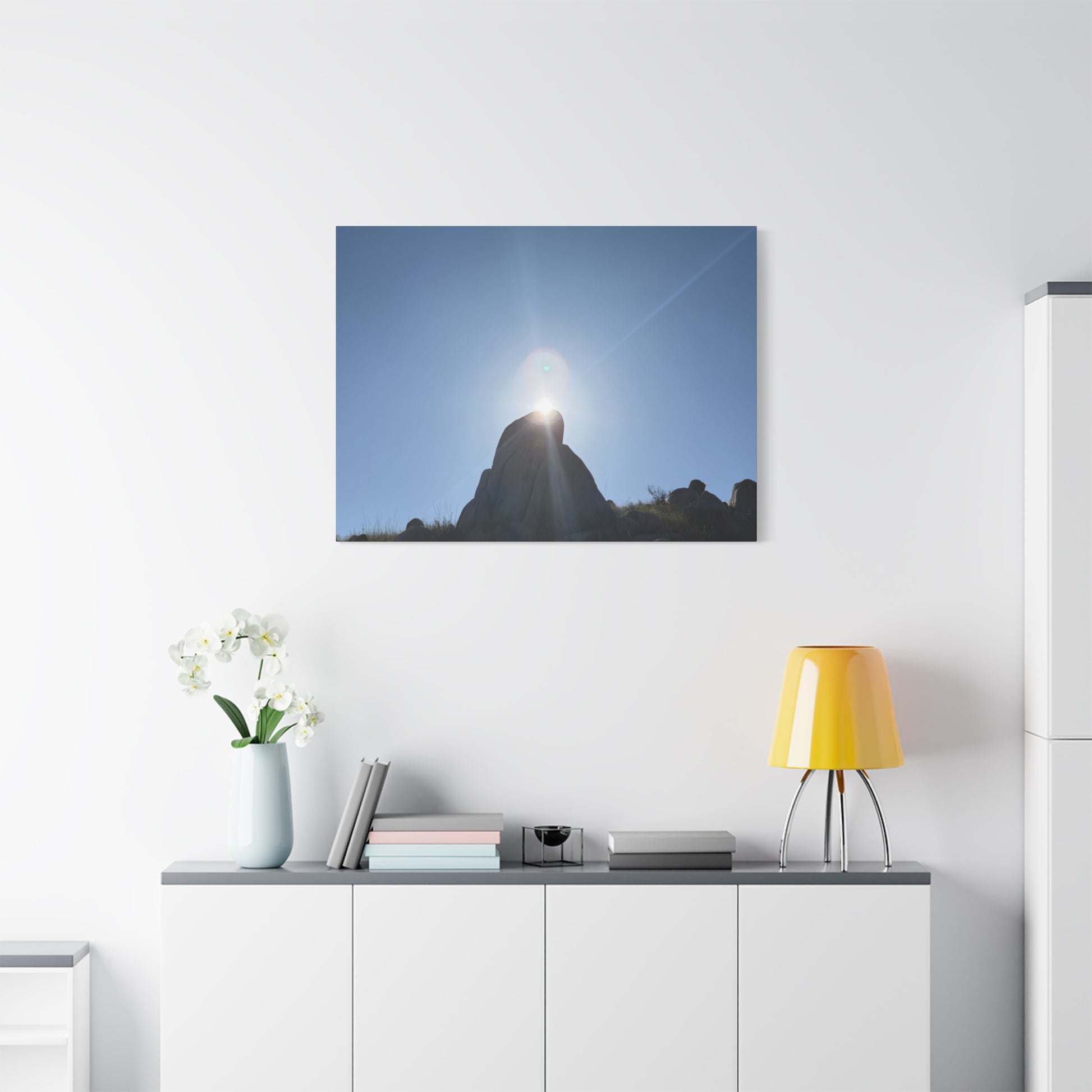Sunburst Over Stone - Unique Frameless Canvas Wall Art - Art By Earth