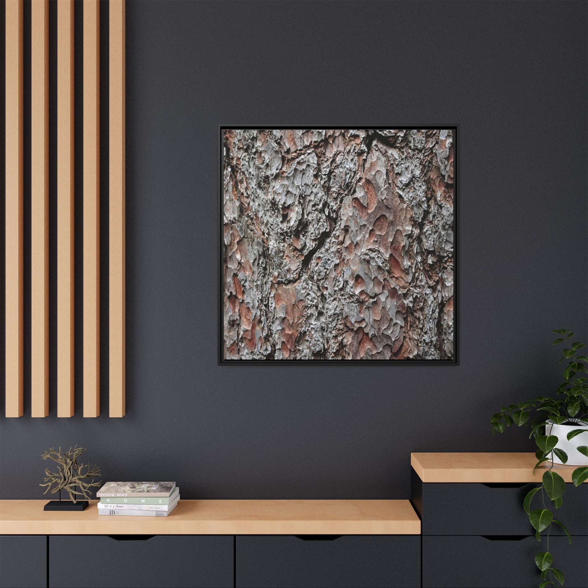 Bark Texture Symphony - Unique Stretched Canvas Wall Art - Art By Earth