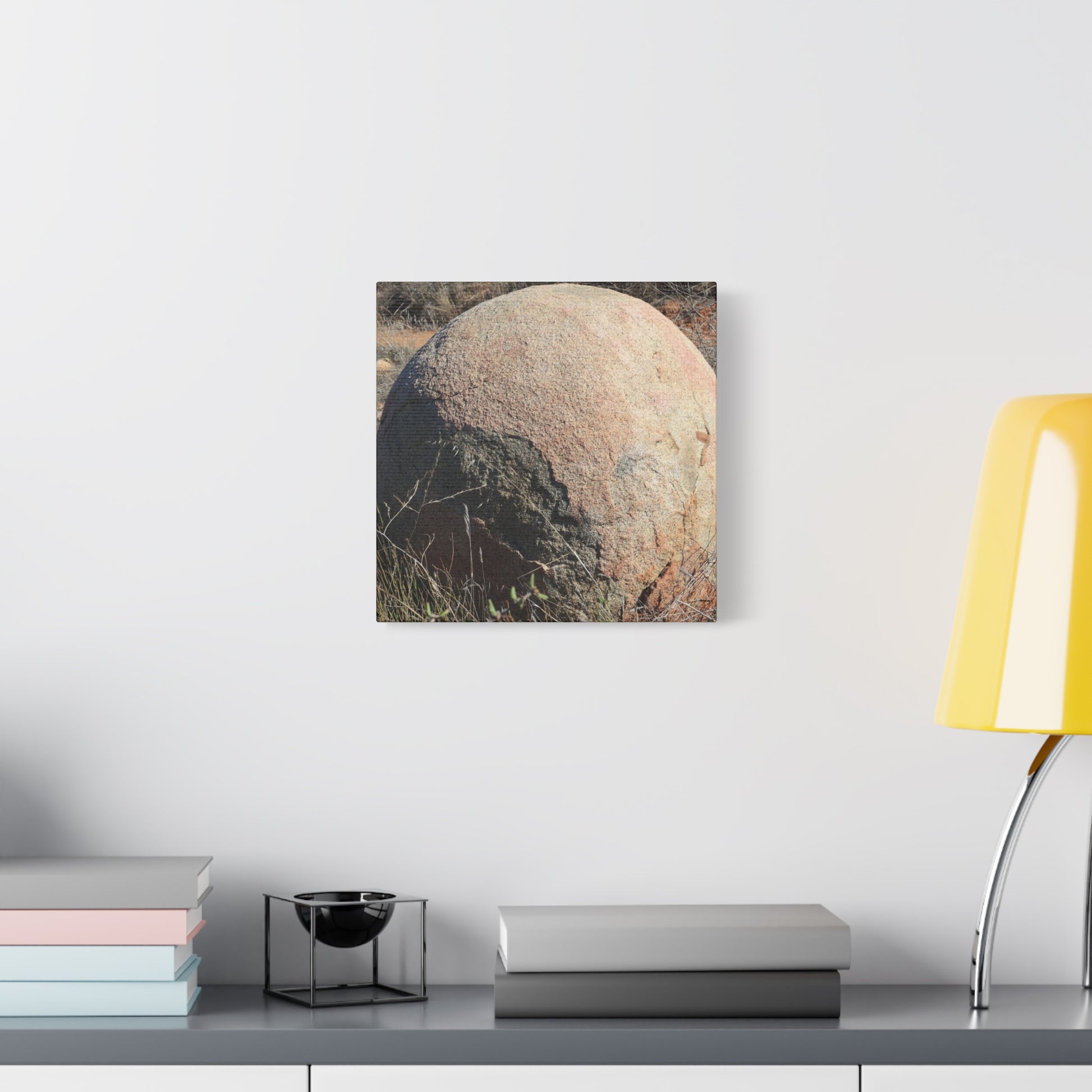Spherical Stone at Rest - Unique Stretched Canvas Wall Art - Art By Earth