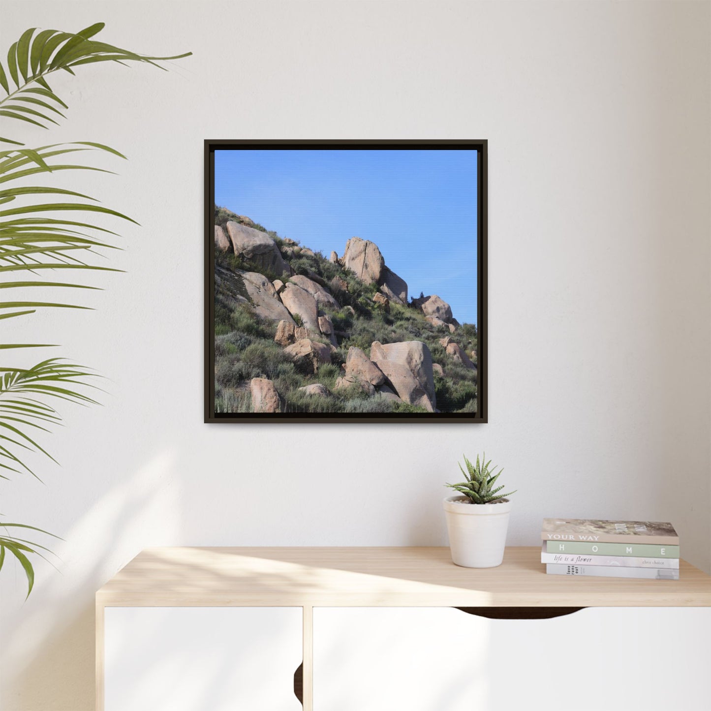 Ancient Boulders in Arid Landscape - Unique Stretched Canvas Wall Art - Art By Earth