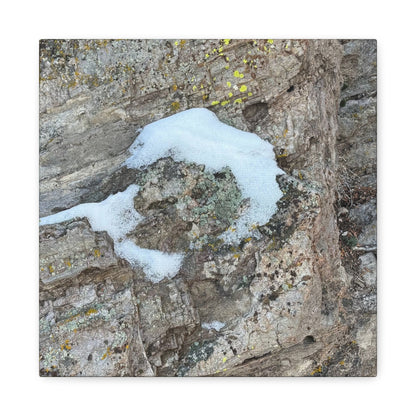 Snow on Stone - Unique Frameless Canvas Wall Art