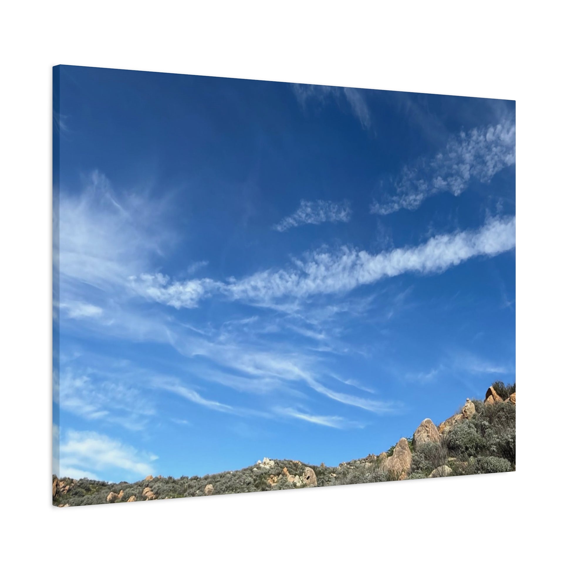 Desert Hills Under Blue Sky - Unique Frameless Canvas Wall Art - Art By Earth