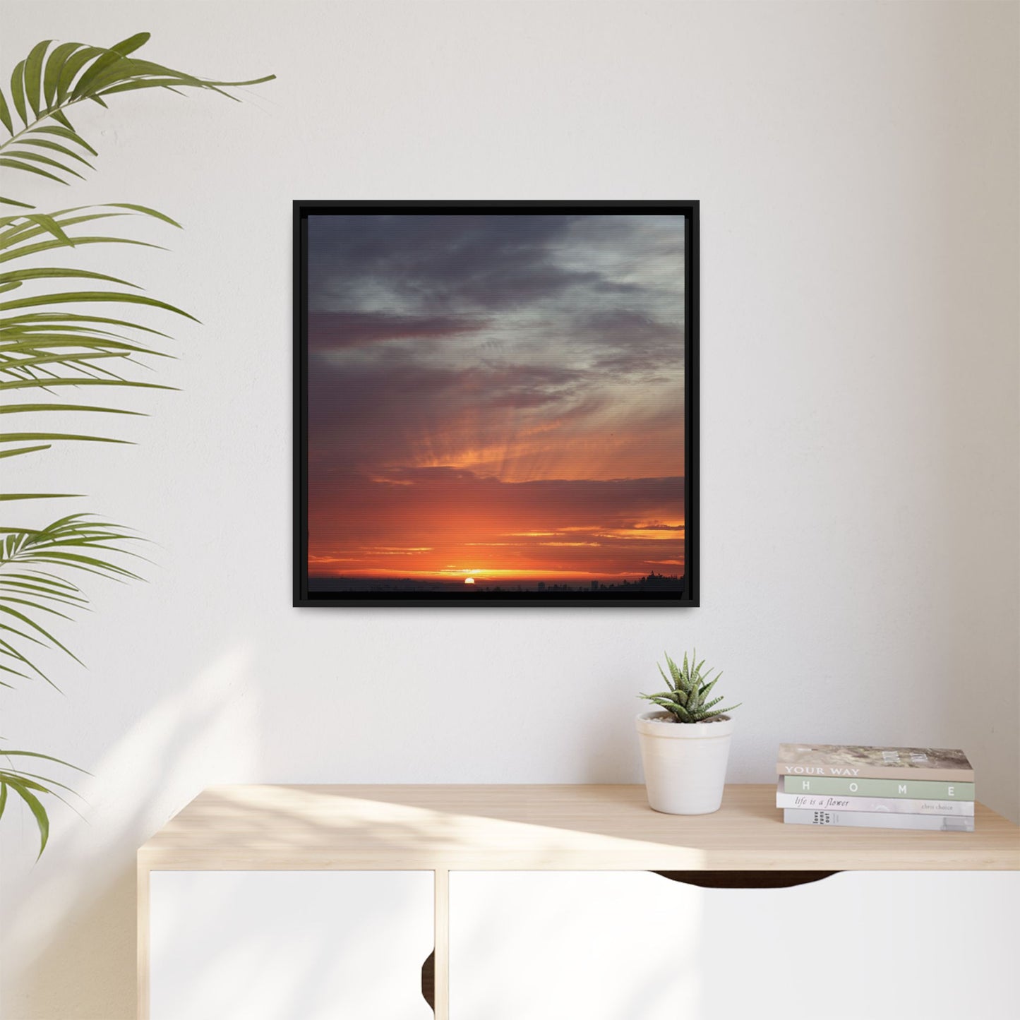Fiery Horizon - Unique Stretched Canvas Wall Art - Art By Earth
