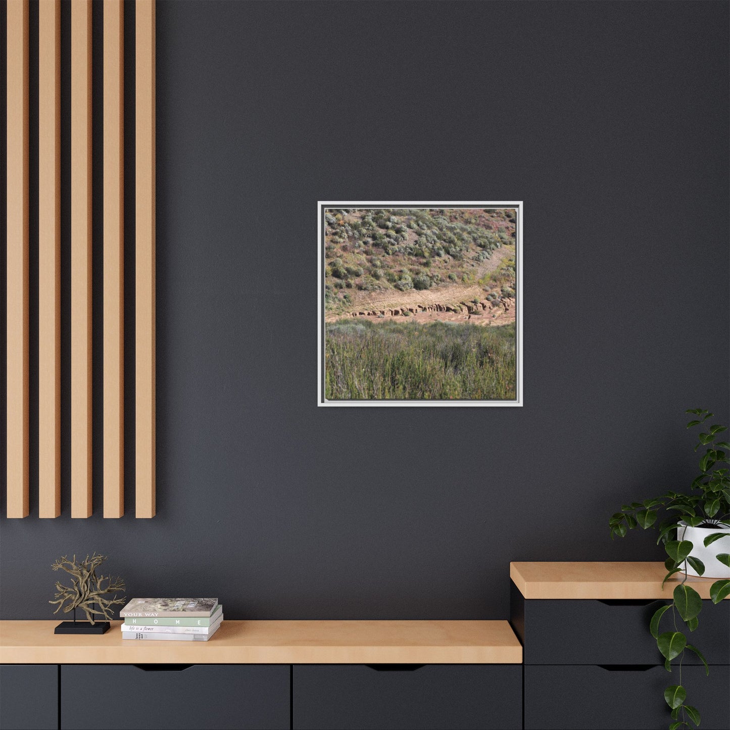 Ancient Dwellings in the Valley - Unique Stretched Canvas Wall Art - Art By Earth