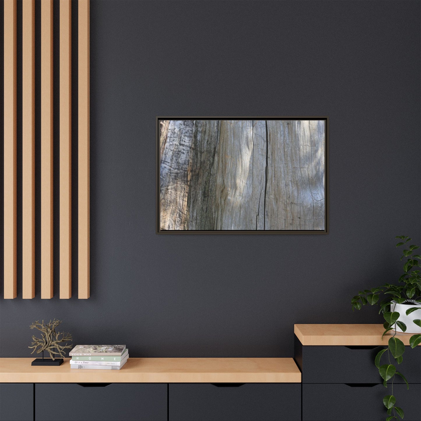 Cracked Timber Texture - Unique Stretched Canvas Wall Art