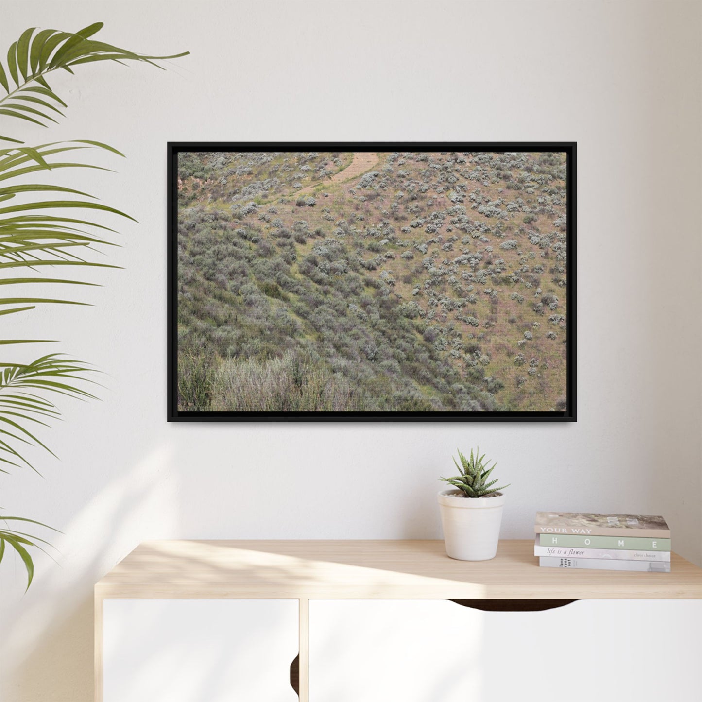 Arid Landscape with Winding Path - Unique Stretched Canvas Wall Art - Art By Earth