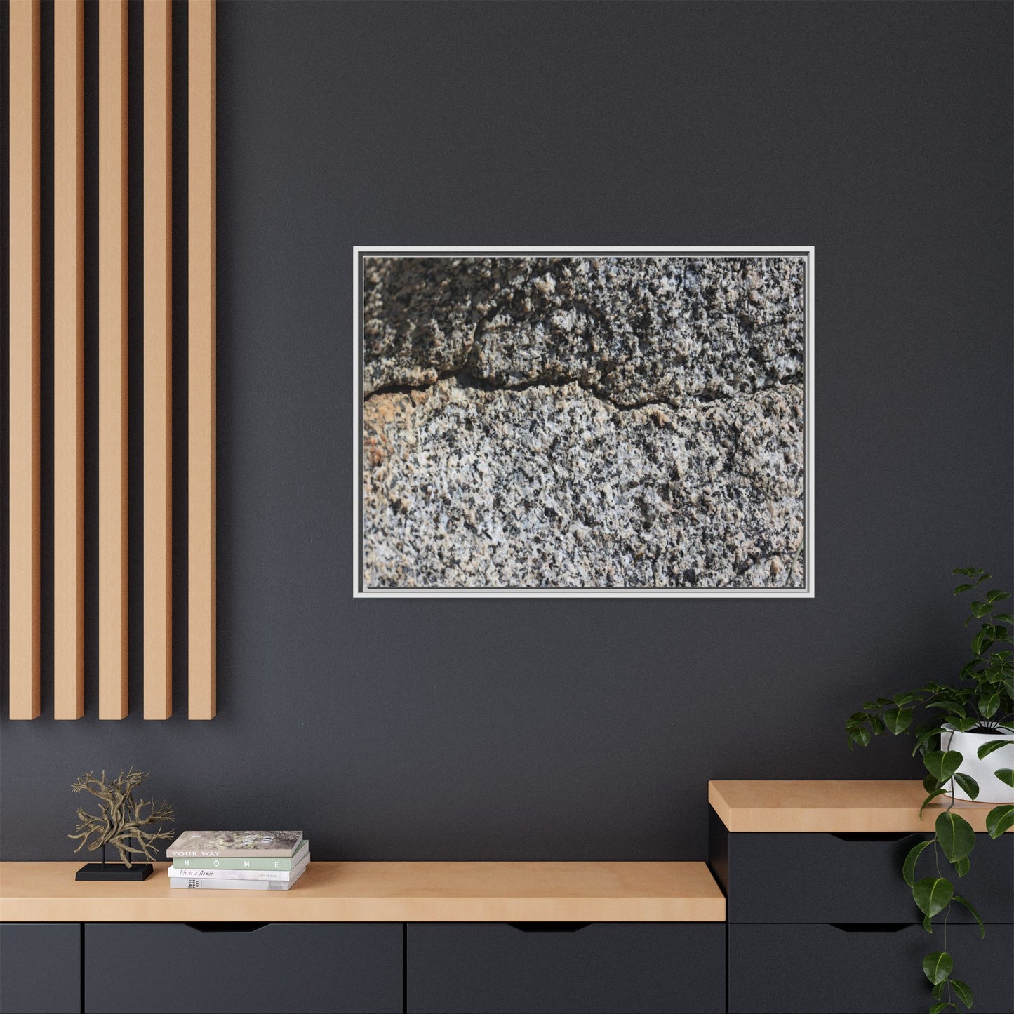 Weathered Stone Surface - Unique Stretched Canvas Wall Art