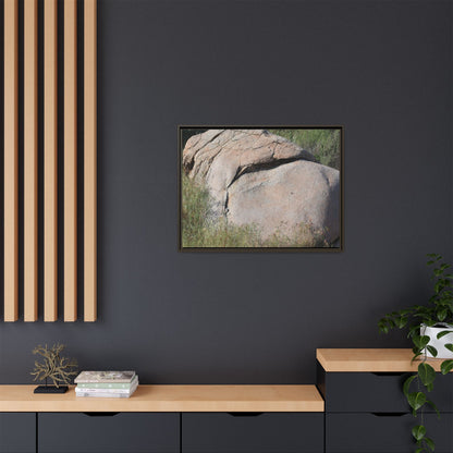 Stone Head Emerging from Earth - Unique Stretched Canvas Wall Art - Art By Earth