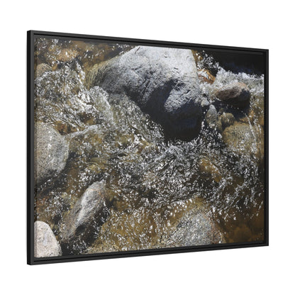 Water's Dance Over Stone - Unique Stretched Canvas Wall Art - Art By Earth