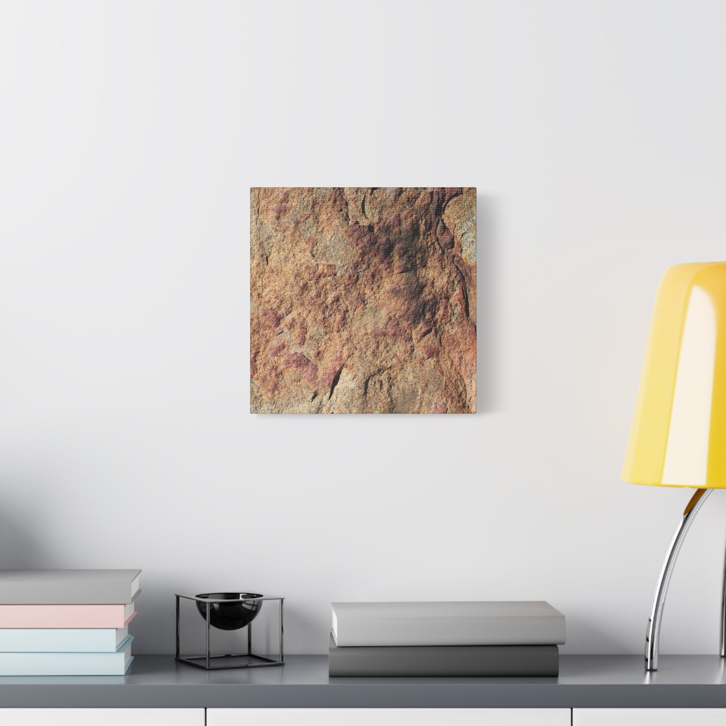 Lithic Veins of Ember - Unique Frameless Canvas Wall Art - Art By Earth