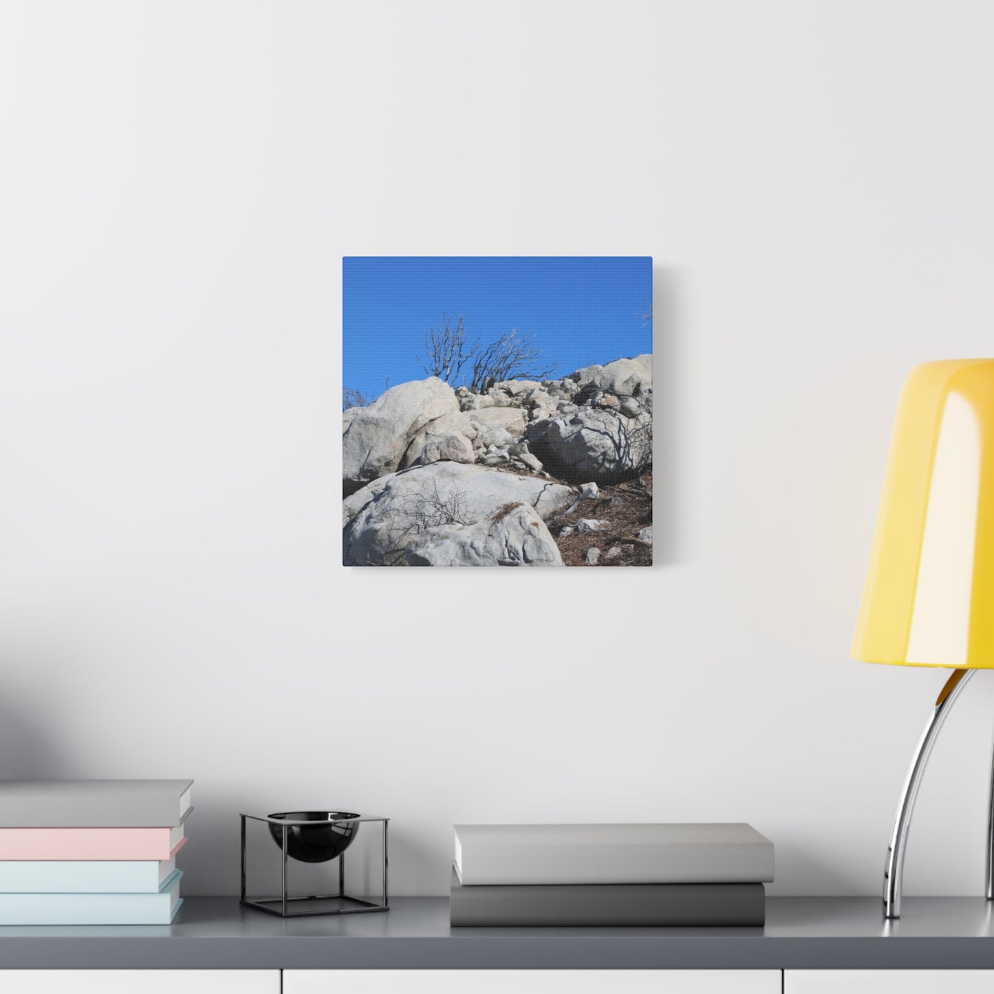 Desert Rocks Under Blue Sky - Unique Frameless Canvas Wall Art - Art By Earth